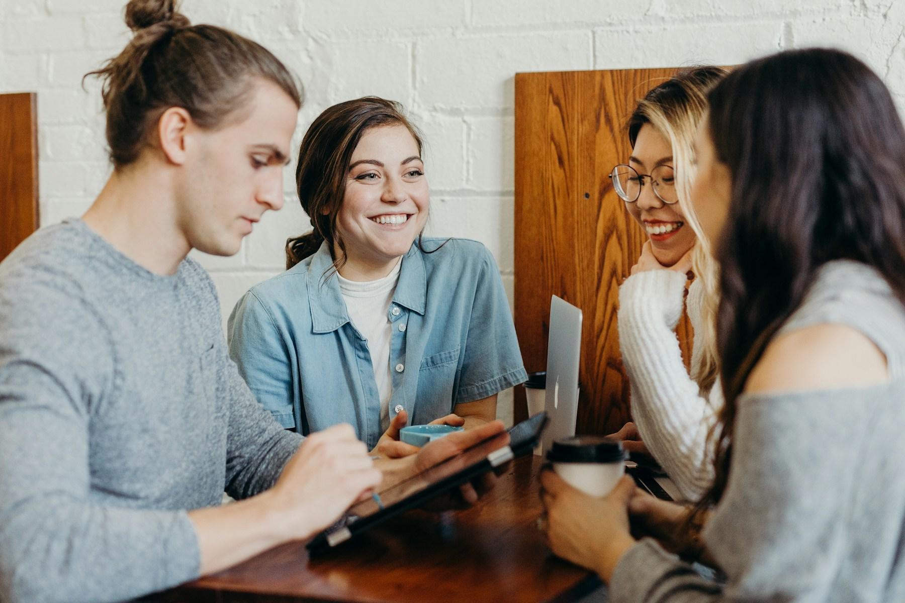 Young professionals collaborating